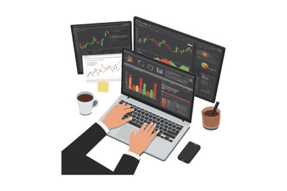 A Person Analyzing Financial Data on a Monitor