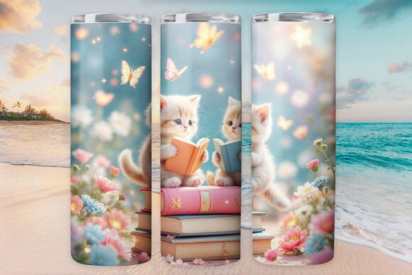 Book Cat Kitty Tumbler Wrap 20oz Skinny Review