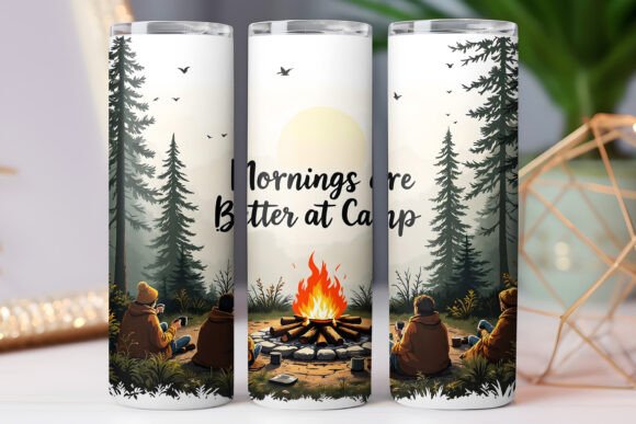 Camping Tumbler Wrap 20oz Skinny PNG Review
