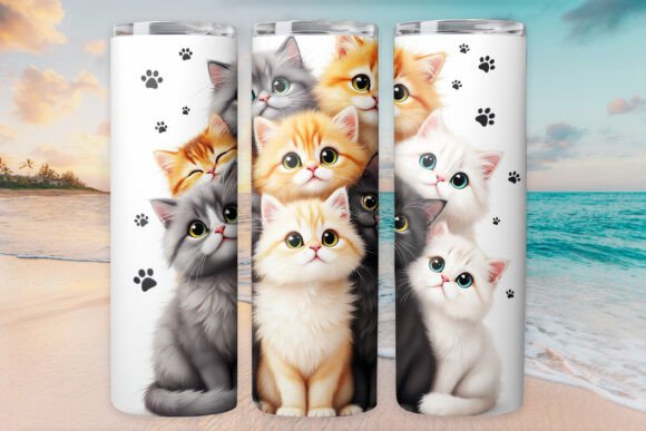 Cat Kitty Group Tumbler Wrap 20oz Skinny Review