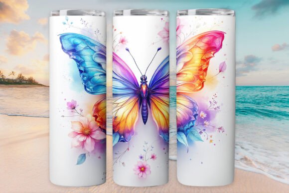 Color Butterfly Tumbler Wrap 20oz Skinny Review
