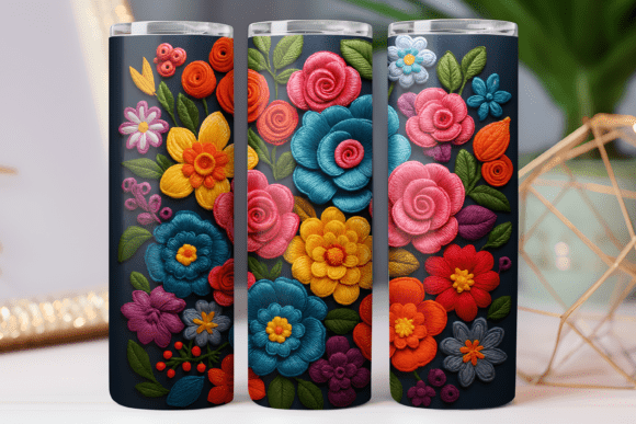 Embroidery Floral Tumbler Wrap Design Review