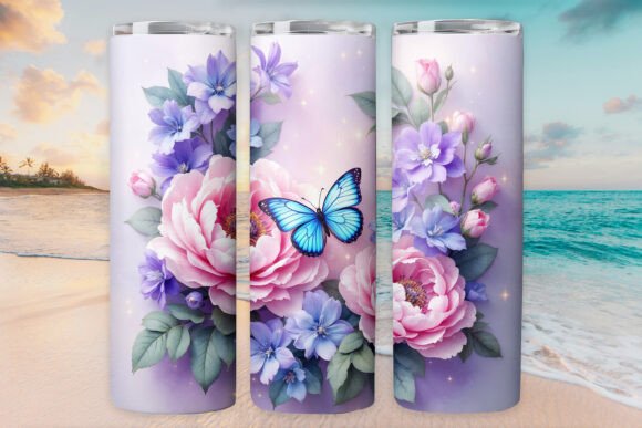 Floral Butterfly Tumbler Wrap 20oz JPG Review