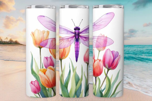 Flower Dragonflies Tumbler Wrap Skinny Review