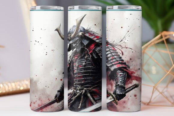 Japanese Samurai Tumbler Wrap Design PNG Review