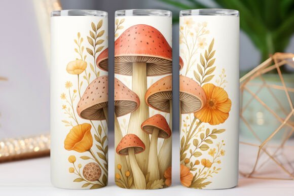 Mushroom Pattern Tumbler Wrap 20oz PNG Review
