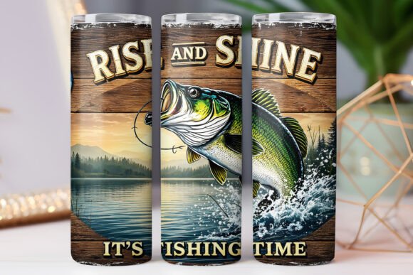 Rise and Shine Fishing Tumbler Wrap Design Review