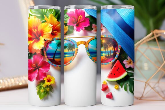 Summer Sunglass Tumbler Wrap Design 20oz Review