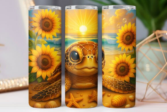 Turtle Sea Beach Tumbler Wraps 20oz PNGs Review