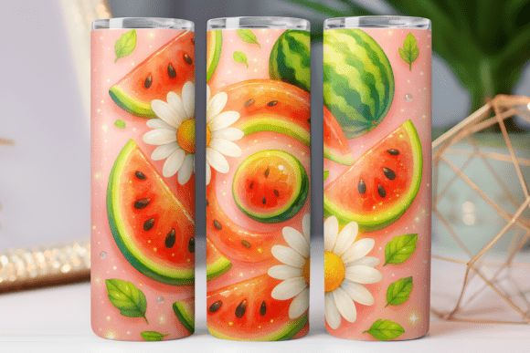 Watermelon Tumbler Wrap Design 20oz PNG Review