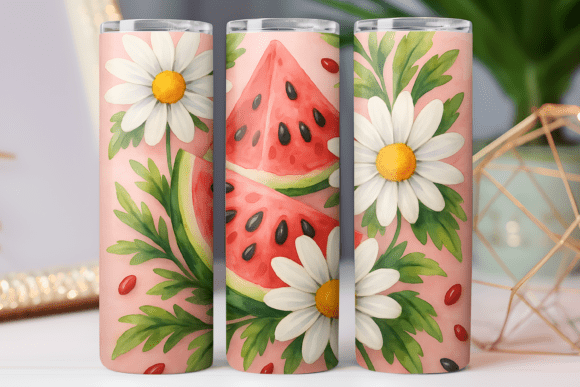 Watermelon Tumbler Wrap Design PNG Review